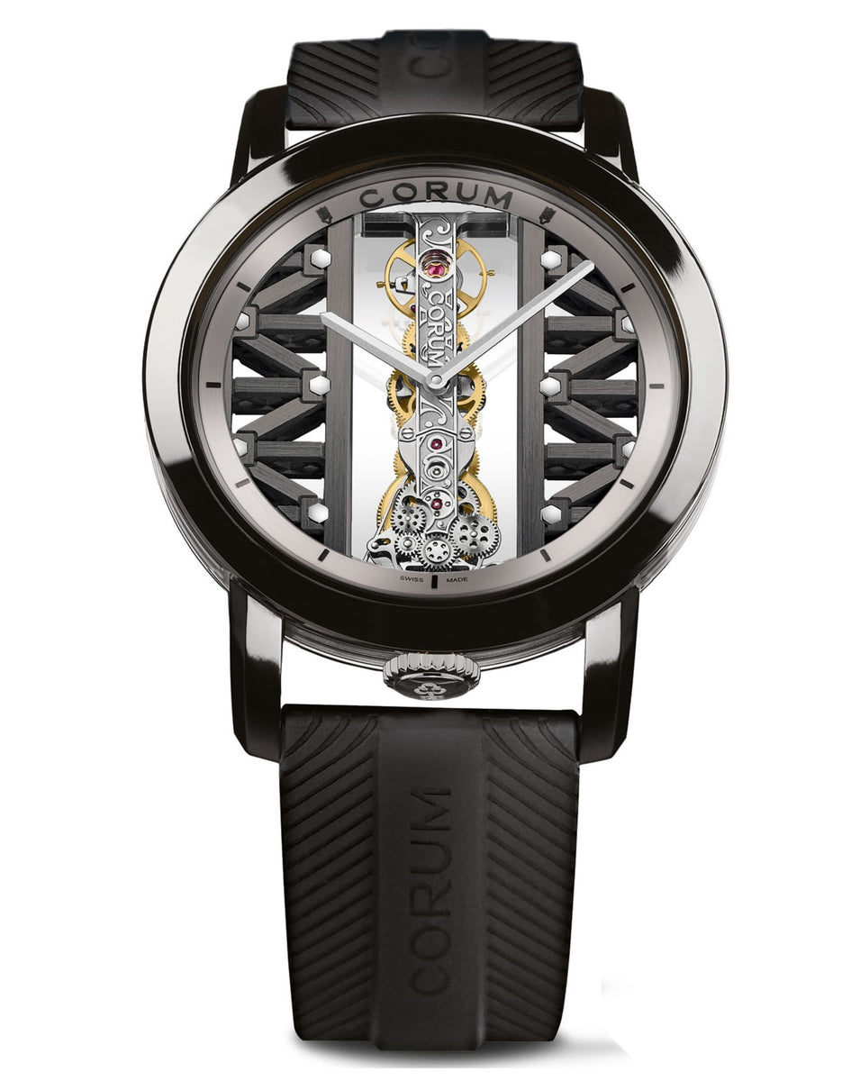 Corum Golden Bridge Round 43mm Titanium with Black DLC case Rubber strap