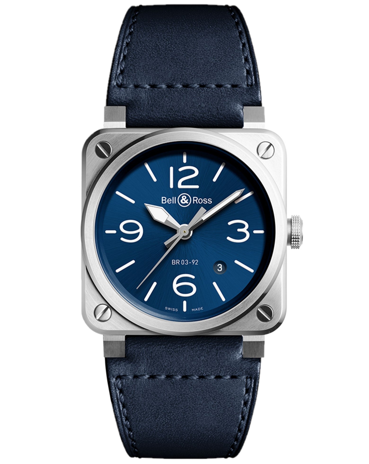 Bell & Ross BR392 TIME INSTRUMENT 42mm, Steel Case, Blue Dial