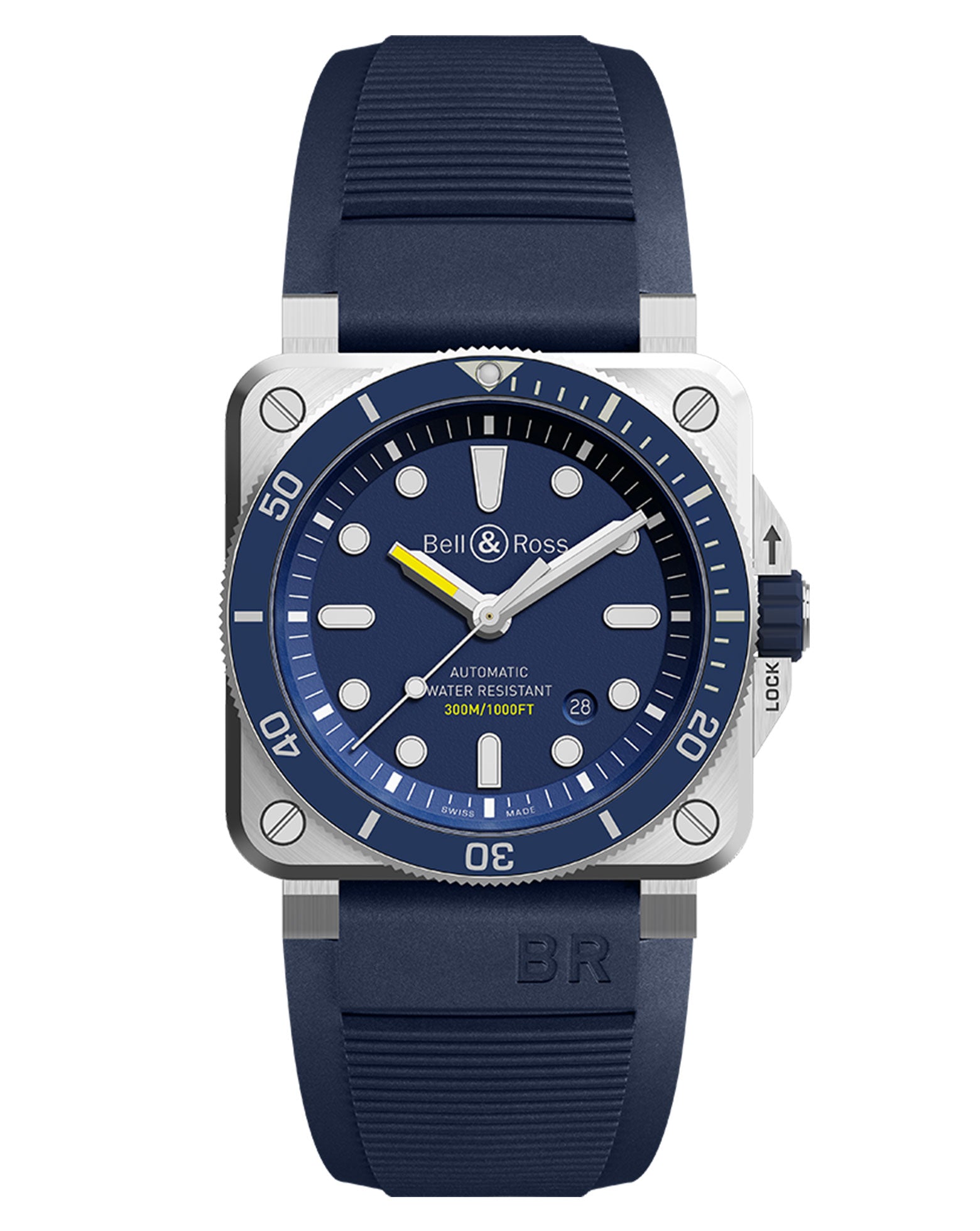 Bell & Ross BR0392 TIME INSTRUMENT DIVER 42mm, Steel Case, Blue Dial