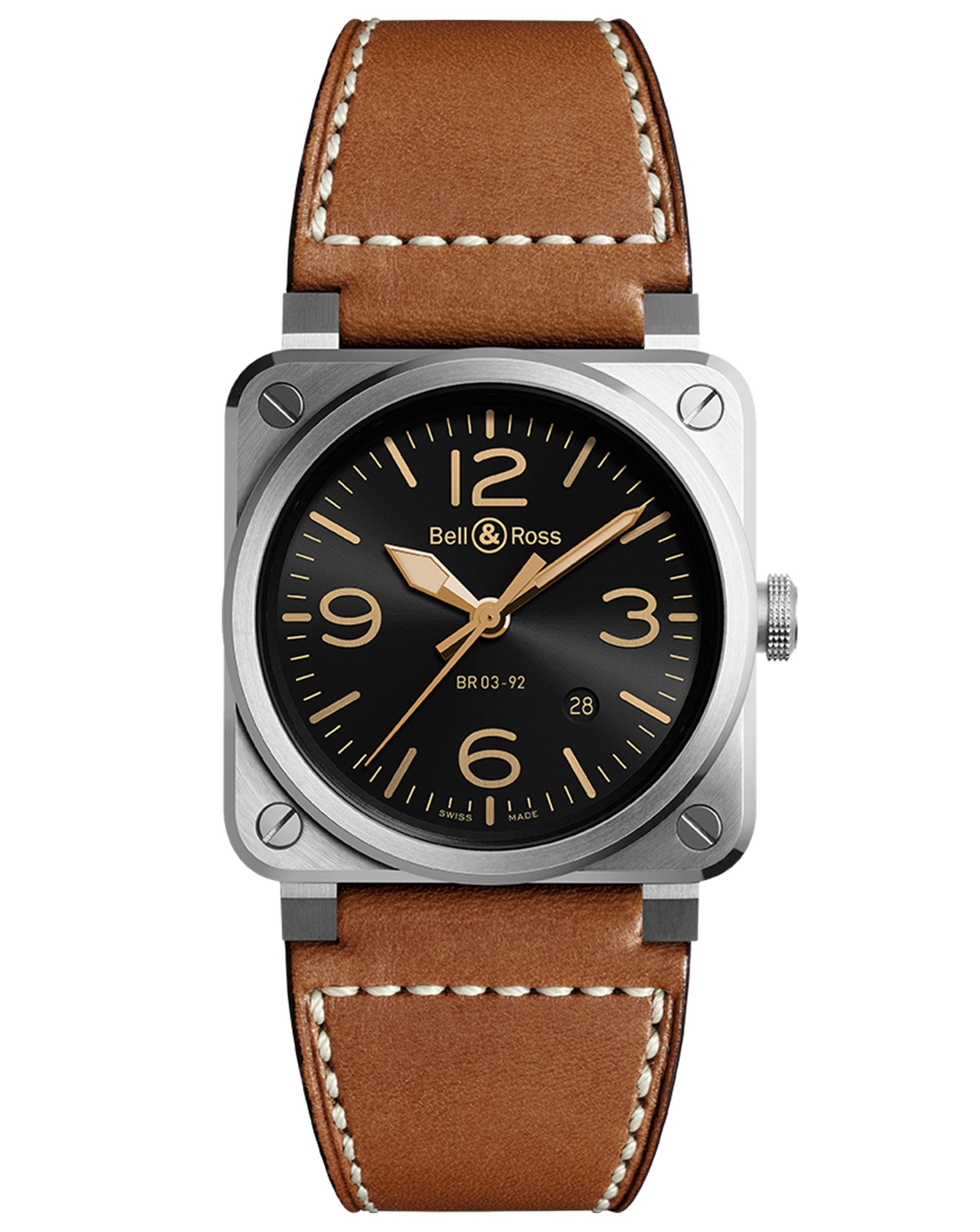 Bell & Ross BR0392 TIME INSTRUMENT 42mm, Steel Case, Black Dial