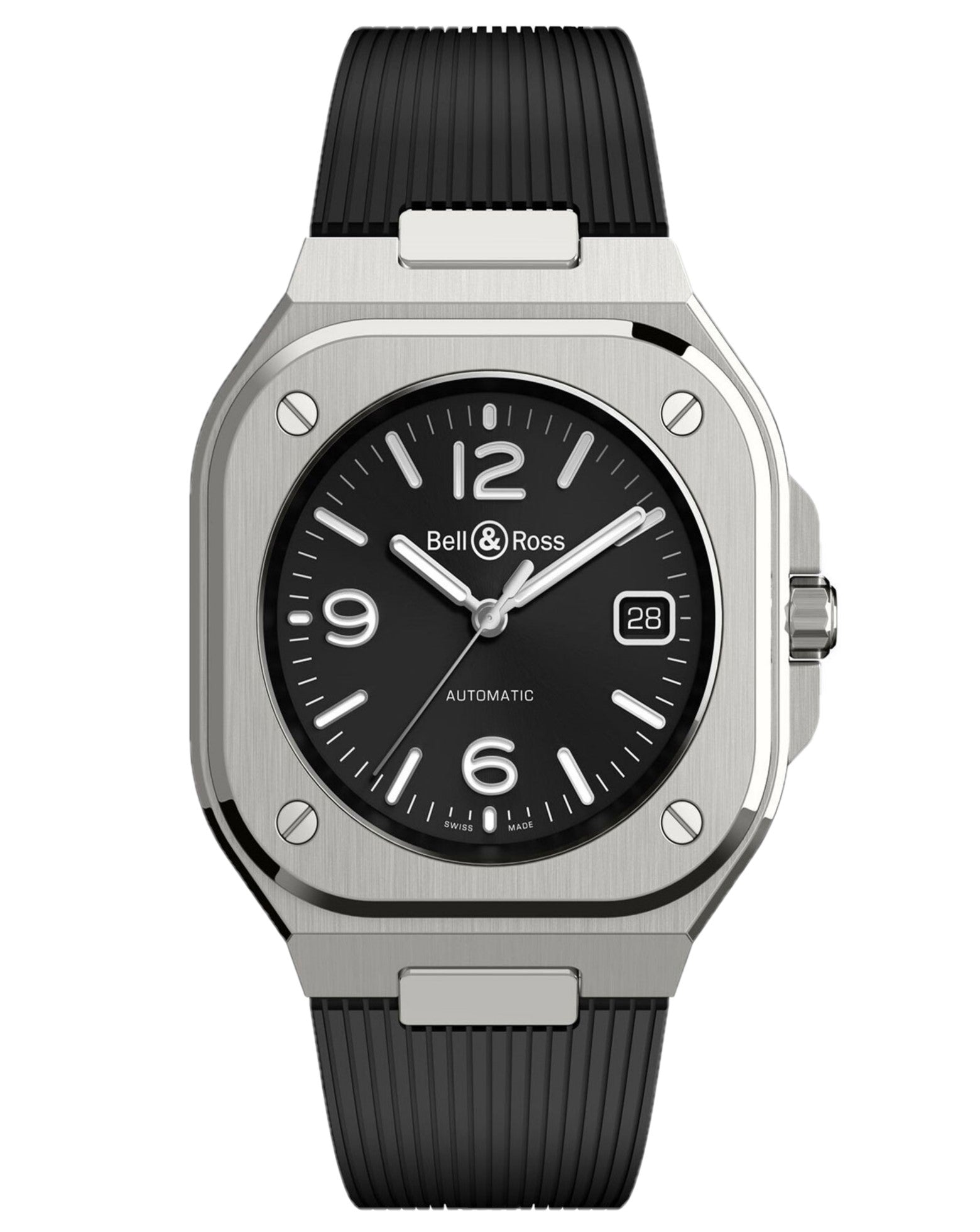 Bell & Ross BR 05 Black Steel 40mm, Steel Case, Black Dial, Black Rubber Strap