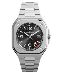 Bell & Ross BR 05 Black Steel GMT 41mm, Steel Case, Black Sunray Dial