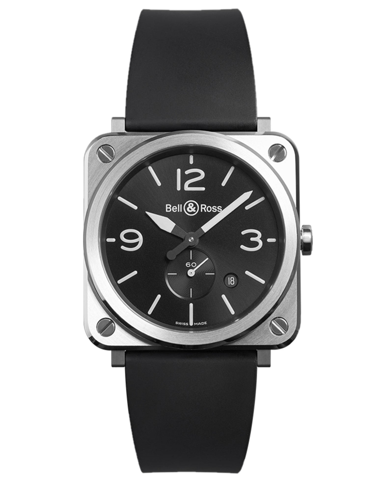 Bell & Ross BR S Quartz 39mm, Steel Case, Black Dial
