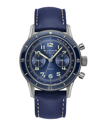 Blancpain Air Command,  42.50 mm, Case Titanium, Dial Blue, Veal Blue Strap