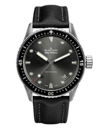 Blancpain Fifty Fathoms Bathyscape 43mm, Steel Case, Grey Dial, Black Canvas Strap