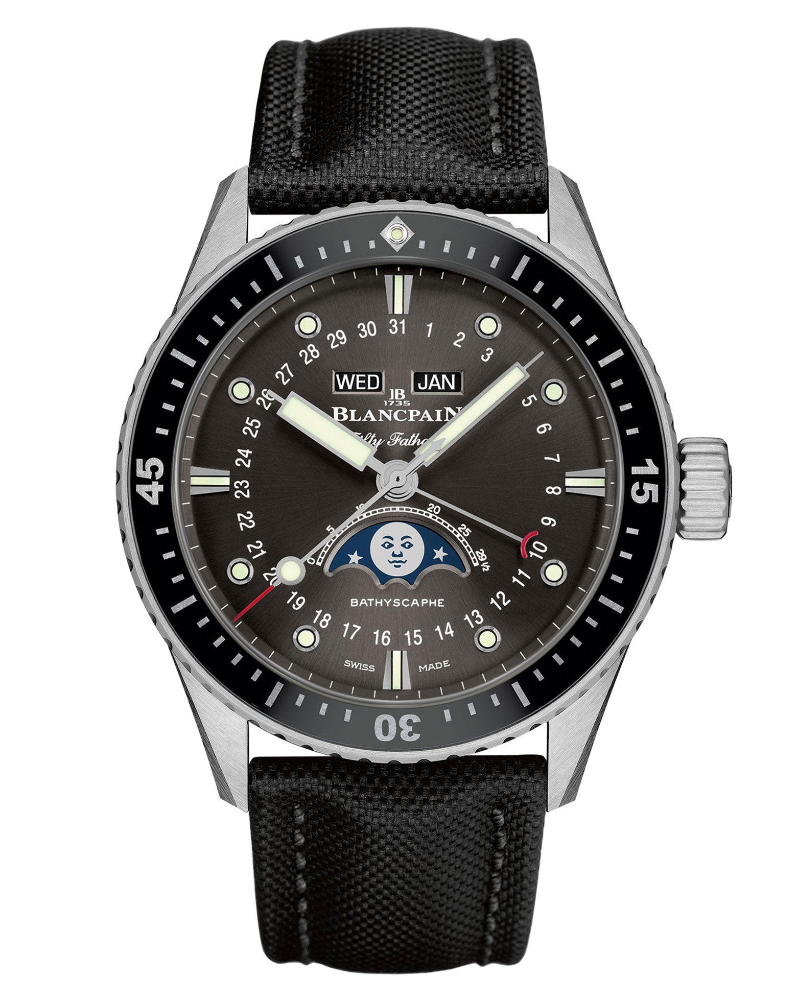 Blancpain Fifty Fathoms Bathyscaphe, 43 mm Steel, Black Dial