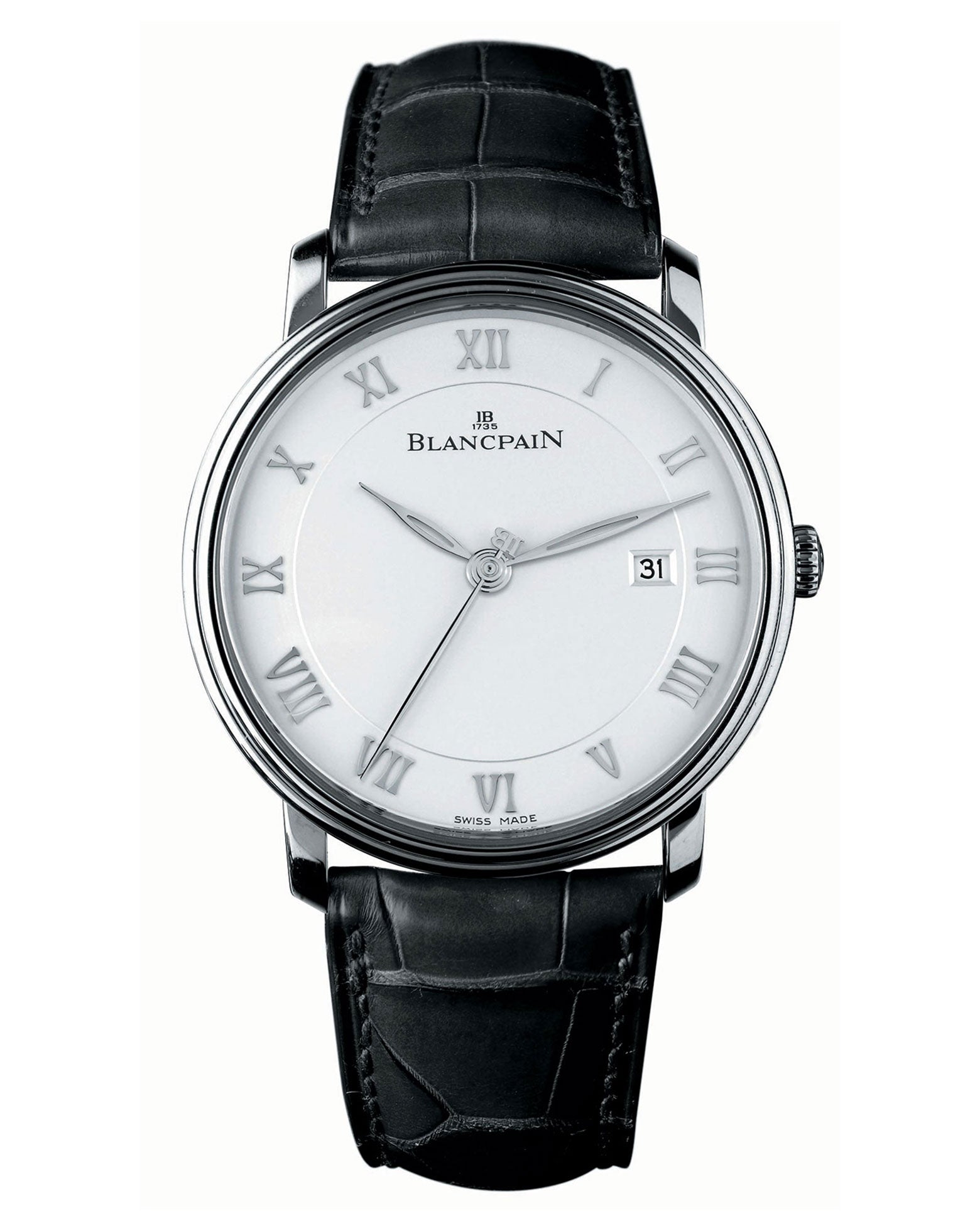 Blancpain Villeret Ultraplate, Automatic, Steel, 40 mm, Black Alligator Strap