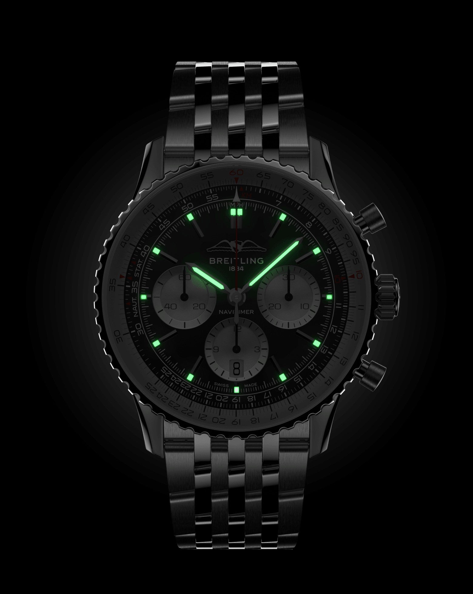 Breitling Navitimer B01, Chronograph, Steel Case, 43mm, Stainless Steel Metal Bracelet