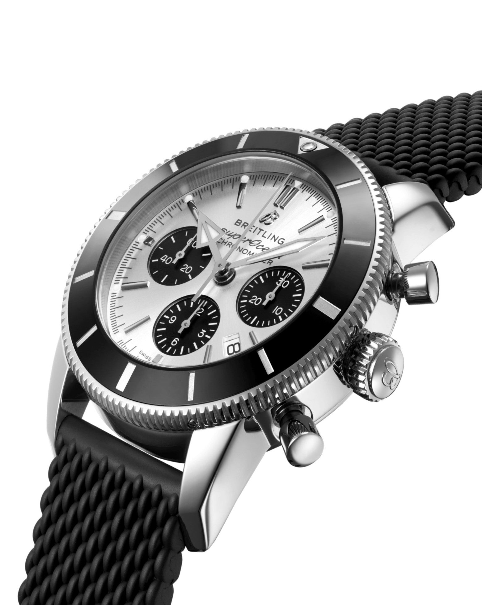 Breitling Superocean Heritage B01, Chronograph, Steel Case, 44mm, Black Rubber Strap