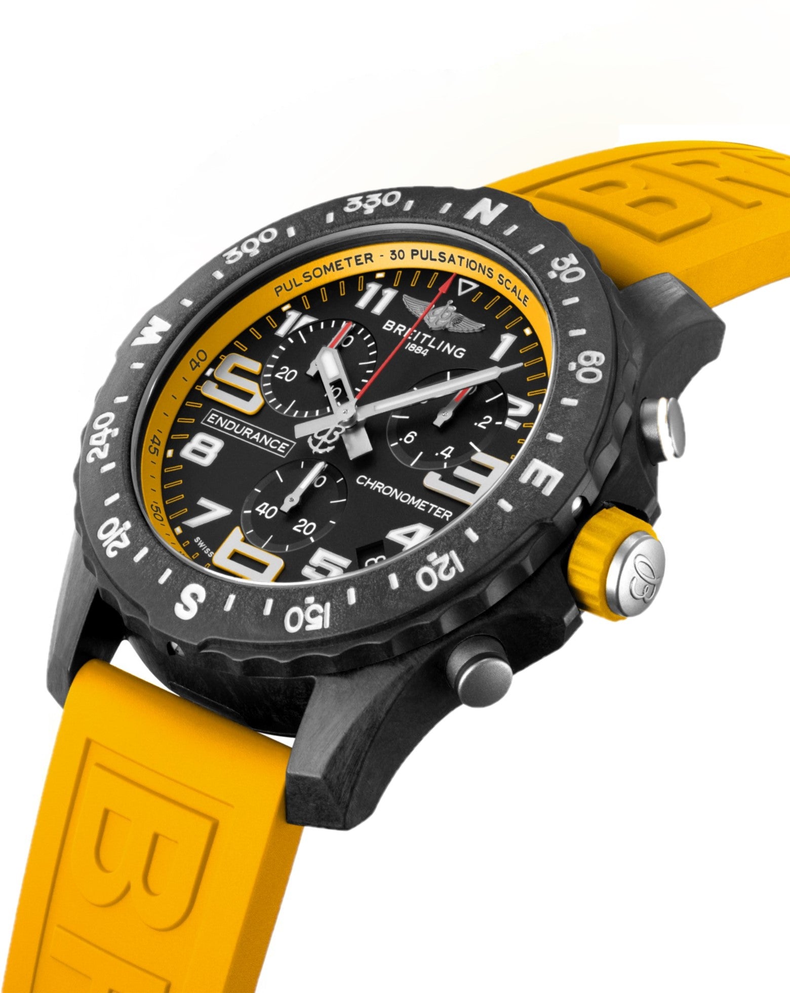 Breitling Endurance Pro, Quartz, Breitlight Case, 44mm, Yellow Rubber Strap
