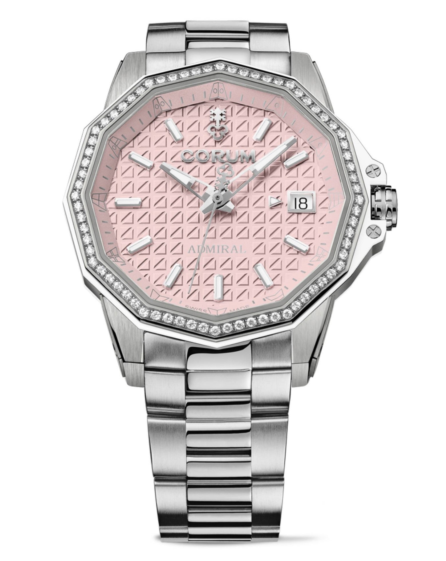 Corum Admiral Automatic 38mm, Titanium Case, Pink Dial, Titanium Bracelet
