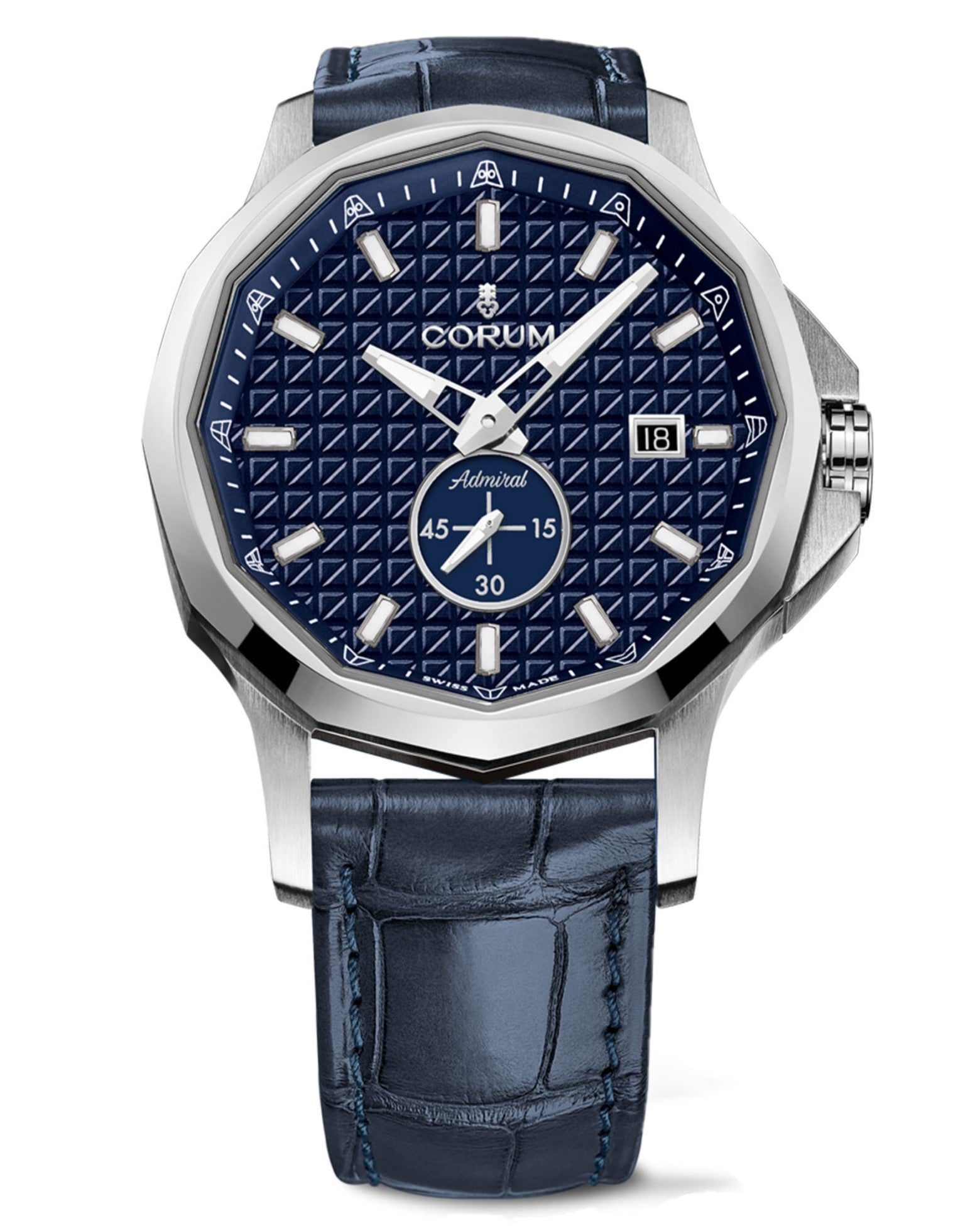 Corum Admiral 42mm Automatic, Stainless Steel Case, Blue Dial, Alligator Strap