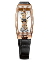 Corum Golden Bridge Miss, Rose Gold, Diamonds, Alligator strap