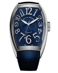 Franck Muller CX Curvex 40mm, Blue Dial, Blue Croco/Rubber Strap