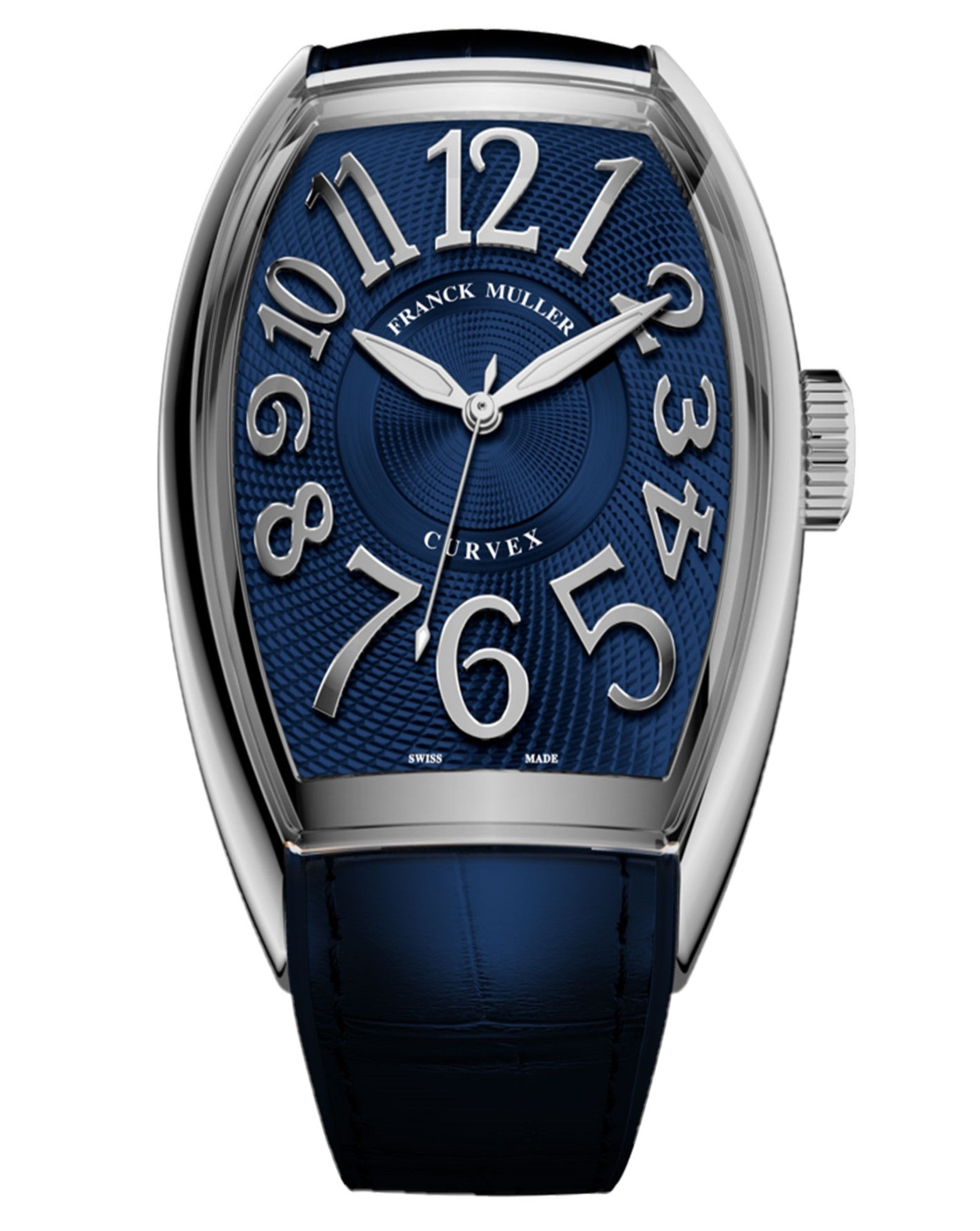 Franck Muller CX Curvex 40mm, Blue Dial, Blue Croco/Rubber Strap