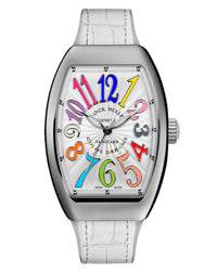 Franck Muller Vanguard Lady, Silver Dial, White Croco/Rubber Strap