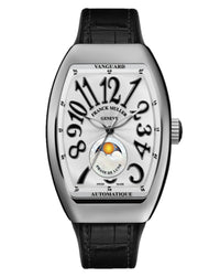 Franck Muller Vanguard Lady, Silver Dial, Black Croco/Rubber Strap