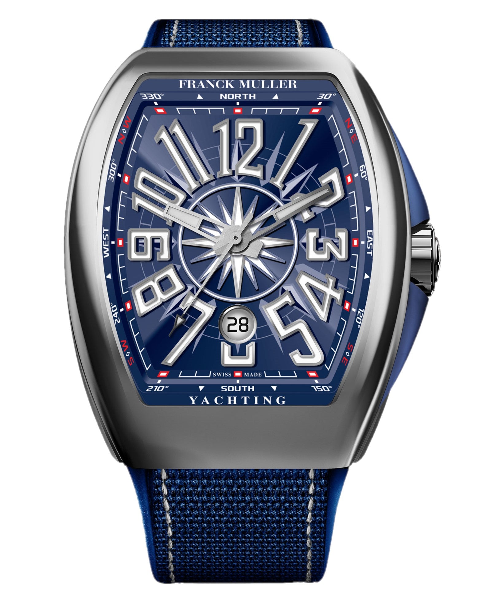 Franck Muller Vanguard Yachting 45mm, Steel Case, Blue Dial