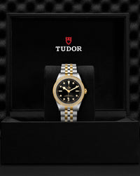 TUDOR Black Bay 39 S&G, Steel Case, Black Dial with Diamond Hour markers, Steel and Yellow Gold Bracelet