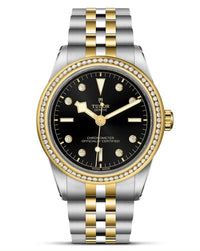 TUDOR Black Bay 39 S&G, Steel Case, Black Dial with Diamond Hour markers, Steel and Yellow Gold Bracelet