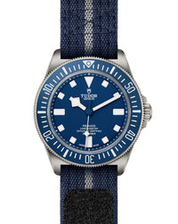 TUDOR Pelagos FXD 42mm, Titanium Case with Fixed Bracelet Bars, Blue Dial, Navy Blue Fabric Strap