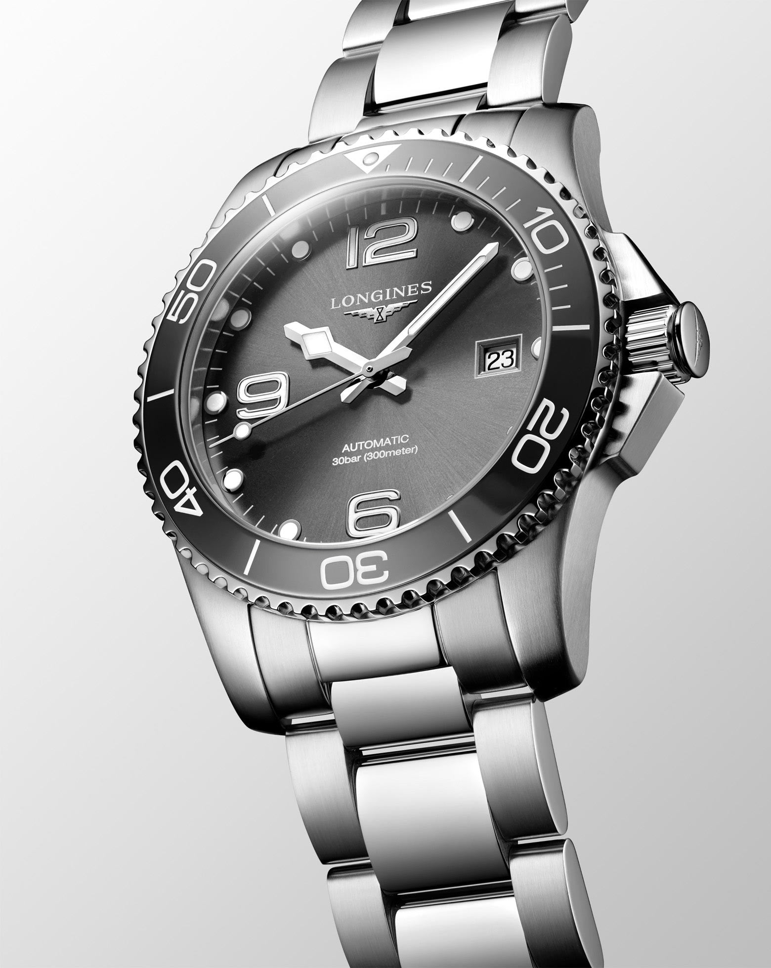 Longines Hydroconquest Automatic 41mm, Grey Dial, Steel Strap