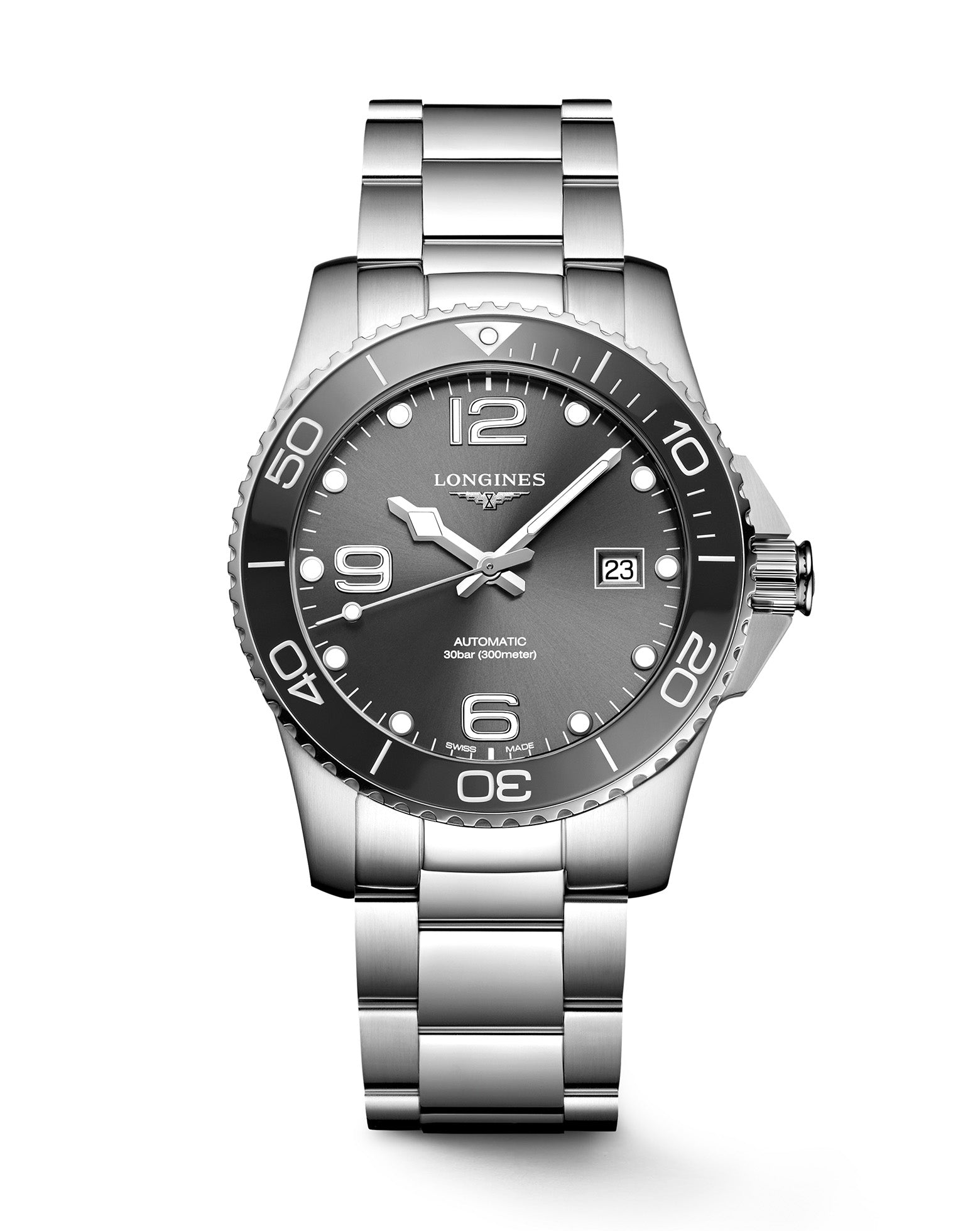 Longines Hydroconquest Automatic 41mm, Grey Dial, Steel Strap